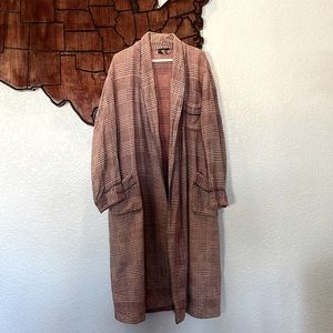 Beacon Red and Navy Plaid Vintage Robe - Missing belt